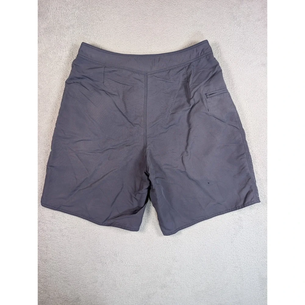 Patagonia Mens Board Shorts Gray Blue Nylon Swim Trunks Size 34 Pocket